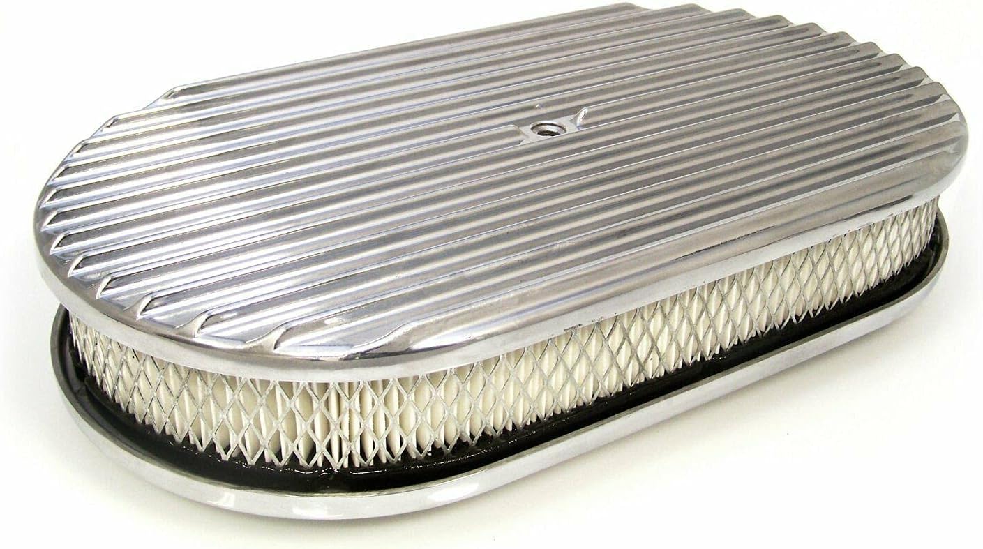 15" Oval Full Finned Air Cleaner With Element - VPAA151 street custom,Strict QC & Fitment Tested