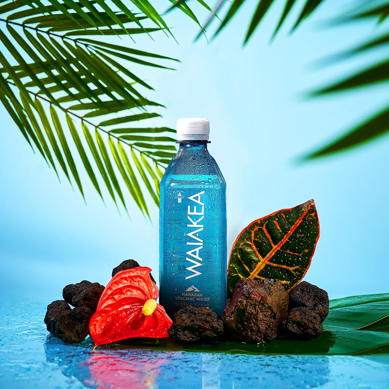 Waiakea Hawaiian Volcanic Water, Naturally Alkaline, 100% Recycled Bottle, 16.9 Fl Oz (Pack of 24) Pack of 2
