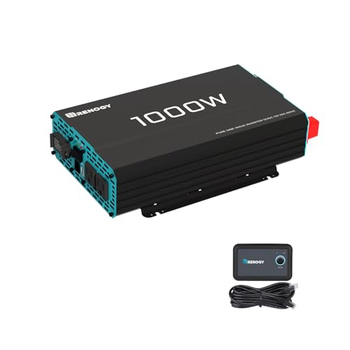 Renogy Inverter PUH, 3000W Pure Sine Wave Power Inverter with UPS Transfer Switch & Bluetooth, 12V DC to 120V AC Converter for RV, Truck, Home,Camping - 6000W Surge Power, Remote Monitoring