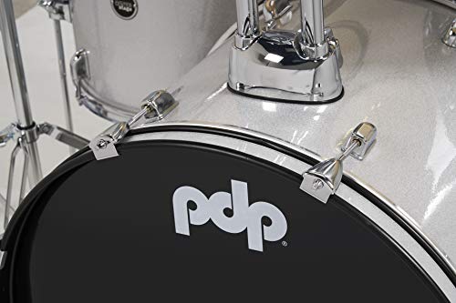 Pacific Drums Center Stage Complete Drumkit, 5 Drum Set, Iridescent Black Sparkle, 7x10, 8x12, 14x16 Floor, 16x22 Kick, 5x14 Snare (PDCE2215KTIB)
