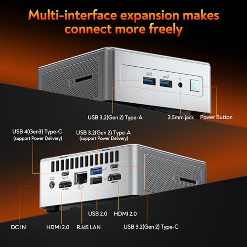 GEEKOM A8 AI Mini PC, AMD Ryzen 9 8945HS (up to 5.2GHz) Mini Computers, 32GB DDR5 5600MHz RAM&2TB PCIe 4.0 SSD, Windows 11 Pro Mini Desktop, AMD Ryzen AI/Radeon 780M/WiFi 6E/BT5.2/USB4/8K/Quad Display
