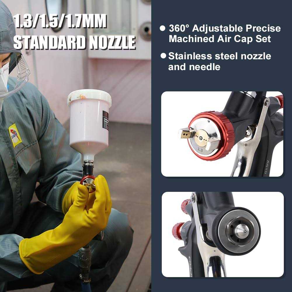 AEROPRO TOOLS INC AEROPRO TOOLS R500 LVLP Air Spray Gun with 1.3/1.5/1.7mm Nozzles &amp; Air Regulator - Shop Hardware Tools Online Store