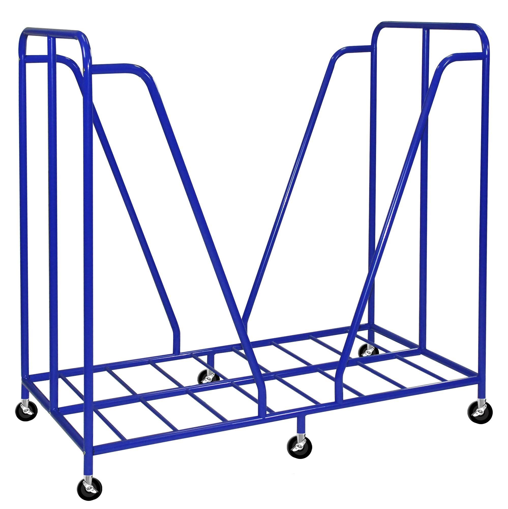 Ecr4kids Mobile Rest Mat Storage Trolley with Casters, Blue