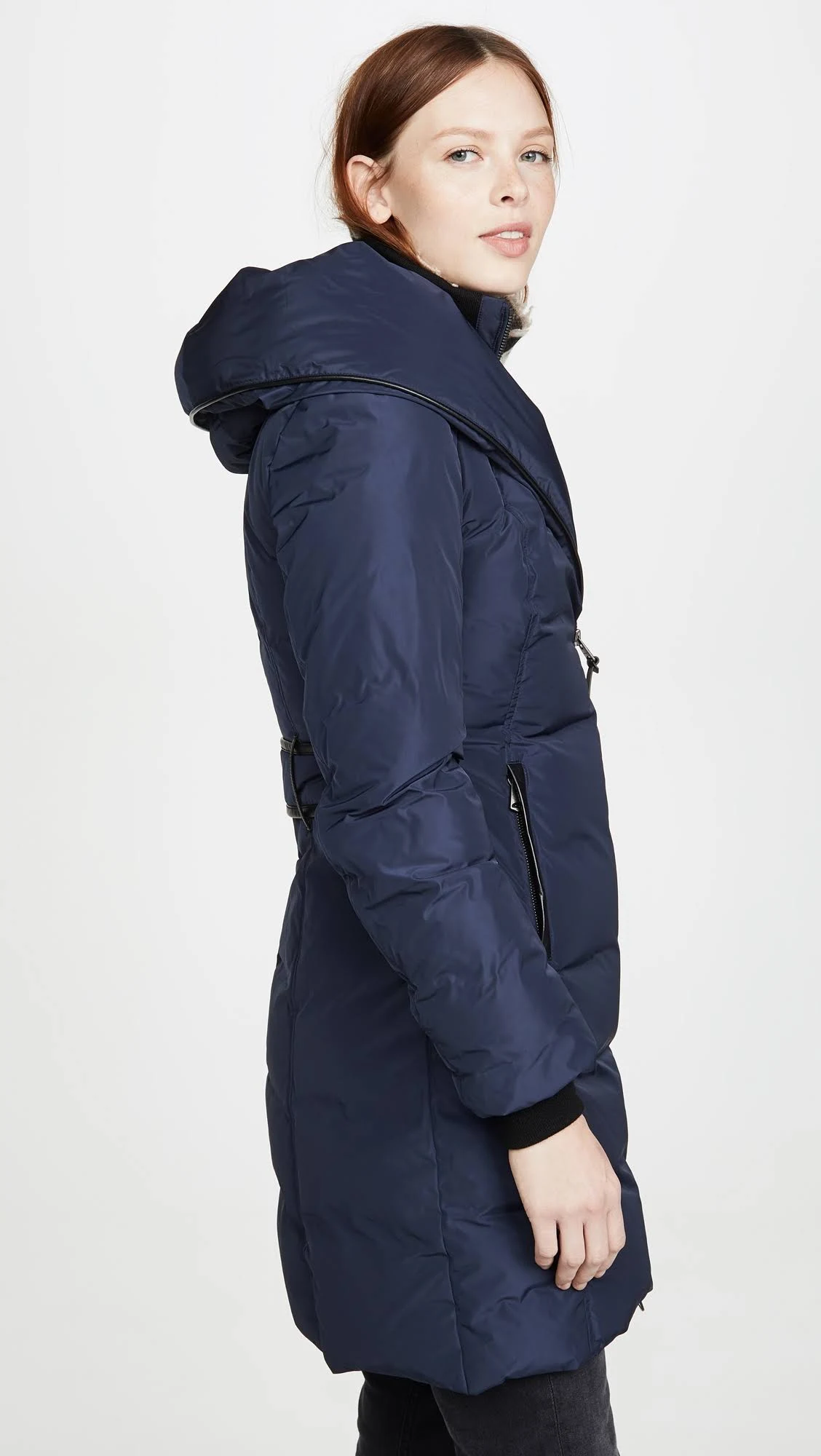 Mackage Kay Down Coat with Signature Natural Fur Collar - S / Navy