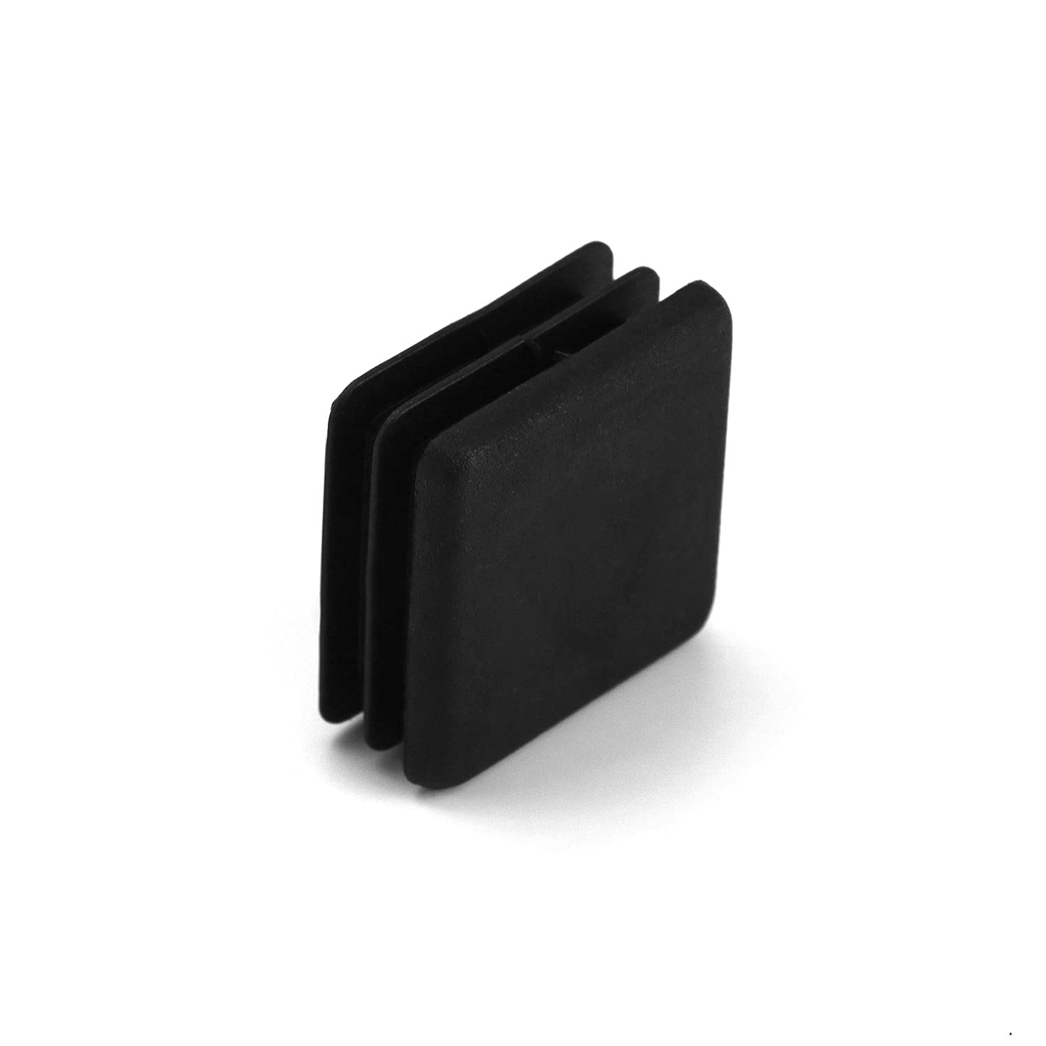 QWORK 10 PCS 1 X 2 Rectangle Black Plastic Plug End Cap for Pipe Tubing, Chair Leg