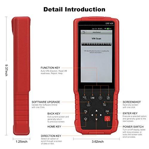 Launch Scan Tool Scanner CRP429 OBD2 Scanner All System Diagnostic Tool with Injector Coding ABS Bleeding Oil Reset EPB BMS SAS