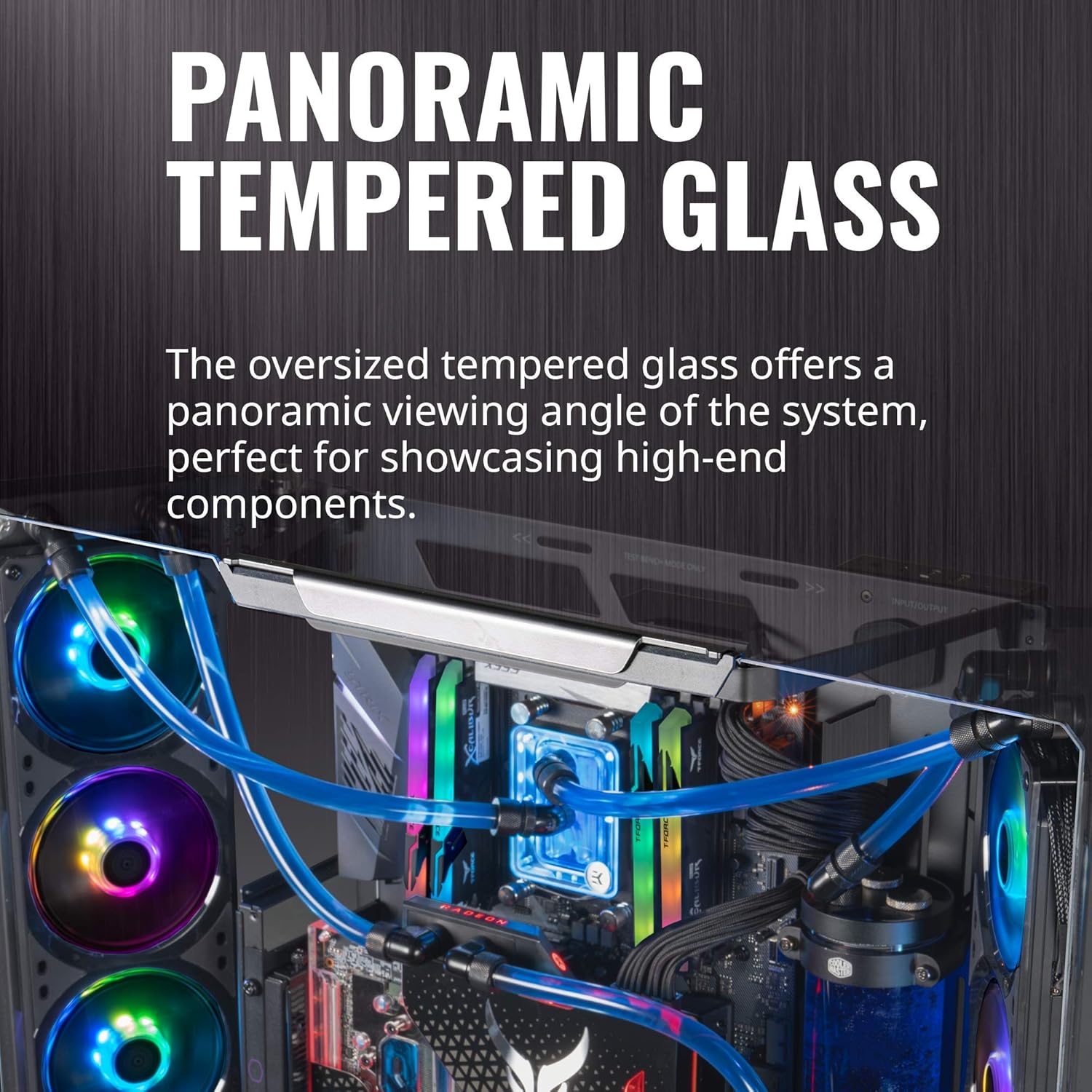 Cooler Master MasterFrame 700 Custom Test Bench/Open-Air ATX PC Case, Panoramic Tempered Glass, Premium Variable Friction Hinges, Built-in VESA Mount