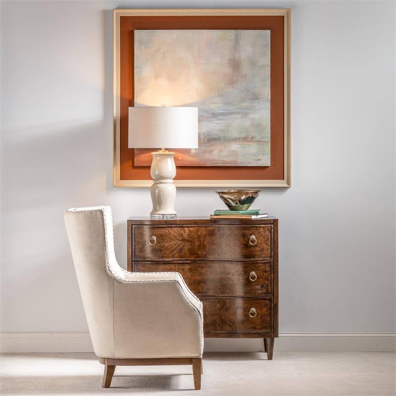 Crestview Collection Hawthorne Estate 3 Curved Drawer Olive Ash Burl Chest