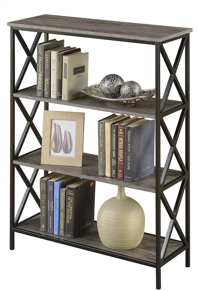 Convenience Concepts Tucson 4 Tier Bookcase, Weathered Gray