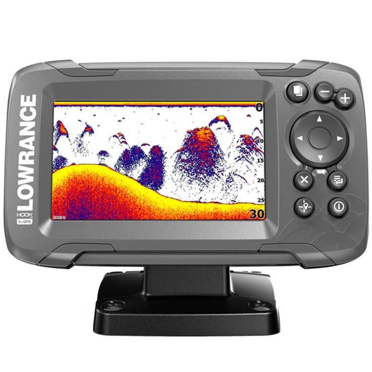 Lowrance Hook 4X Fish Finder with Bullet Skimmer Transducer
