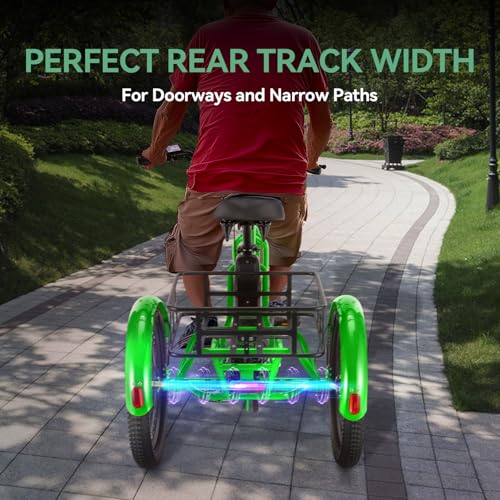 Vivi T01 20" x2.6 Fat Tire Electric Tricycle for Adults, 750W Peak 20'' Folding 3 Wheels Electric Bike, 95% Pre-Assembled, Speed Differential, 15.5MPH Eletric Trike with Bracket
