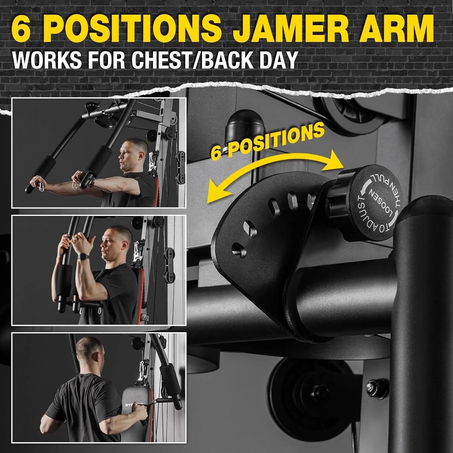 Syedee Home Gym Station, Workout Station with 150LBS Weight Stack, Home Gym Equipment for All Body Training.