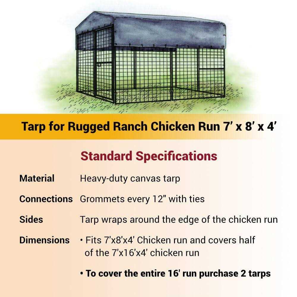 OverEZ Tarp 8 ft. Chicken Run - Pet Supplies online store