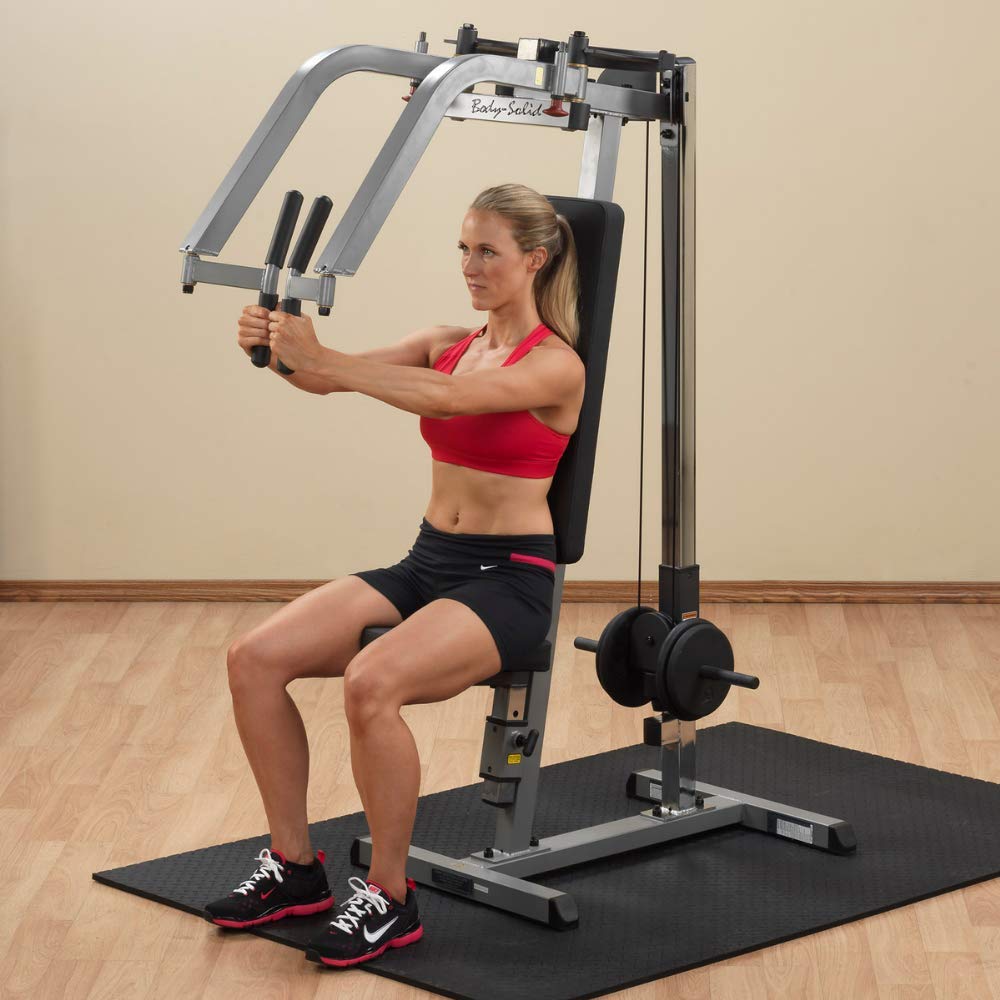 Body-Solid (GPM65B) Dual Function PEC Machine - Plate Loaded, Adjustable Chest, Back & Shoulder Workout Equipment
