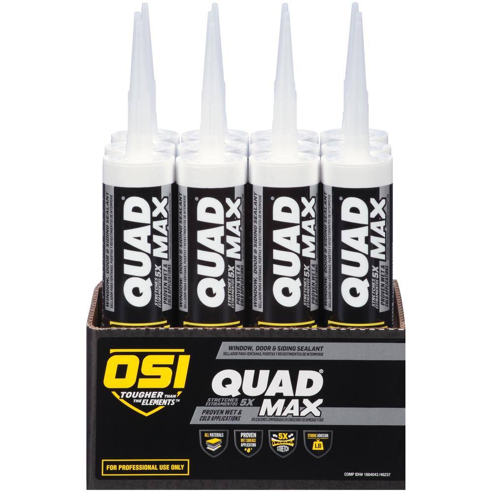 OSI Quad Max 9.5 fl. oz. Brown #224 Exterior/Interior Window, DOOR, Siding Sealant (12-Pack) 1868724