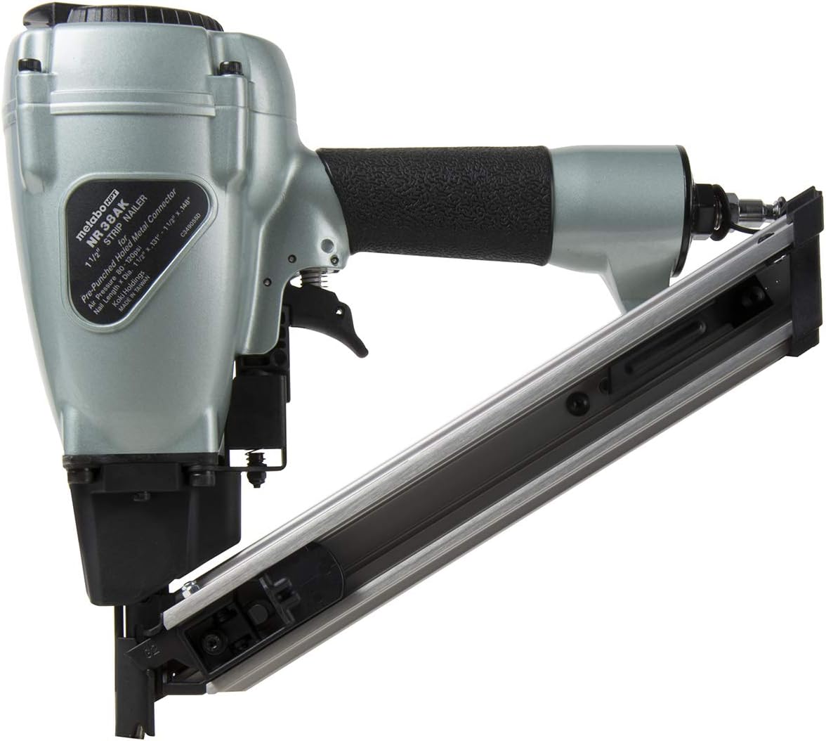 Metabo HPT Strap-Tite Fastening System Strip Nailer, Pneumatic, Accepts 1-1/2-Inch Nails, Metal Connector (NR38AK)