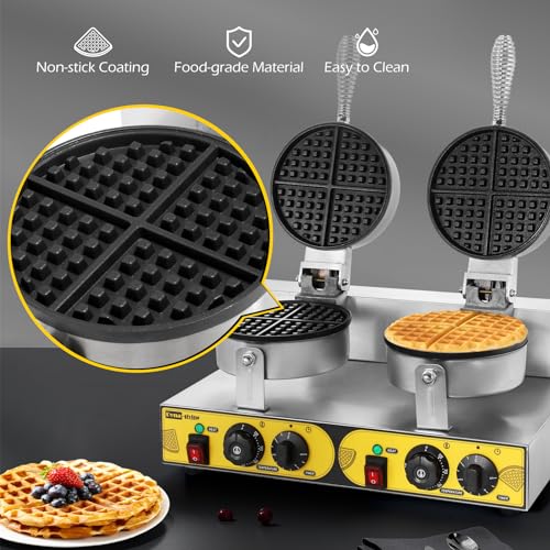 Dyna-Living Commercial Waffle Maker for Restaurant Bakeries Snack Bar
