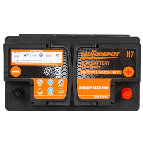 BCI Group 24F Car Battery, 12V 70Ah Automotive Battery Premium Maintenance Free AGM Batteries, 710CCA, 120RC, 36 Months Warranty