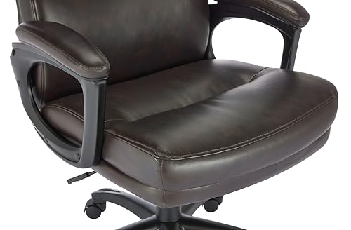 Serta Comfort Executive Big & Tall Office Chair Ergonomic High-Back Computer DeskChair, Semi Plush Cushion Seat, Soft Padded Armrests, SertaQuality Foam, Metal Swivel Base, Bonded Leather, Gray