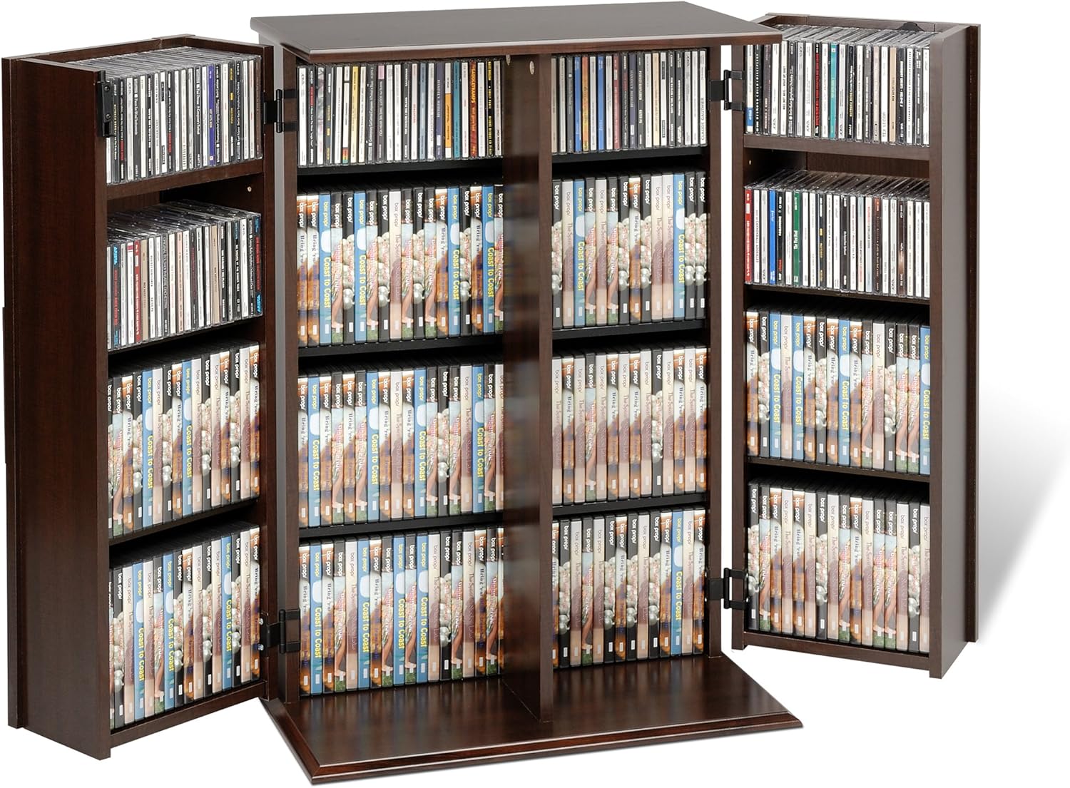 PREPAC Espresso Locking Media Storage Cabinet with Shaker Doors