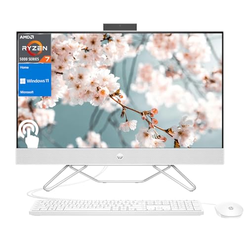 HP Newest All-in-One Desktop, 21.5" FHD Display, 32GB RAM, 1TB Storage (512GB SSD with P500 500GB External SSD), Intel Dual-Core Processor, Webcam, HDMI, Bluetooth, Mouse and Keyboard, Windows 11