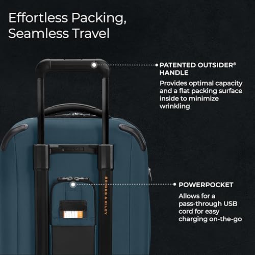 Briggs & Riley Domestic 22" Carry On Expandable Spinner - Luggage for Travel, Suitcases with Wheels, Softside Rolling Bag for Men & Women, Self-Repairing Zipper - ZDX Collection, Black