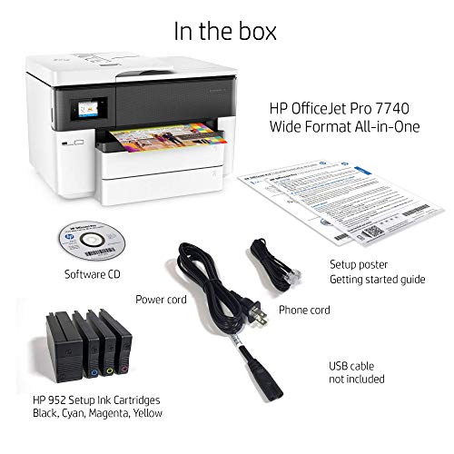 HP OfficeJet Pro 9730e Wide-Format Wireless All-in-One Color Inkjet Printer, Print, scan, Copy up to 11x17', ADF, Duplex Printing Best-for-Office, 3 Month Instant Ink Trial Included (537P6A)