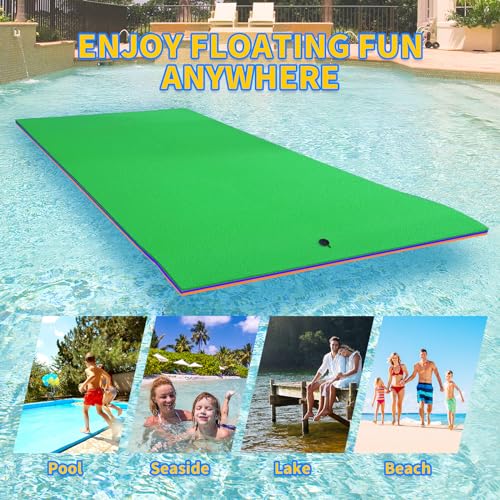 Lily Pad Floating Mat, 9'/12'/18' Premium Floating Water Mat for Lake, 3-Layer Tear-Resistant XPE Foam, Giant Lily Pad for Water Recreation Pool, Suitable for Multiple Users