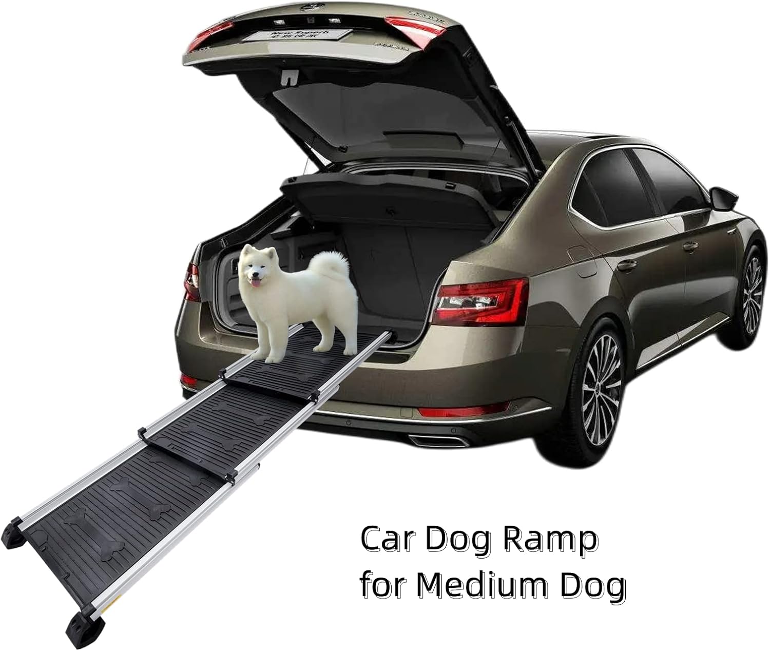 Dog Ramp, 64"x16" Lightweight Pet Ramp, Collapsed Portable Car Ramps for Small, Medium, Large Dogs, Holds up to 185lbs, Available for Bed, Car, Truck, SUV, Anti-Resistant with Rubber Feet
