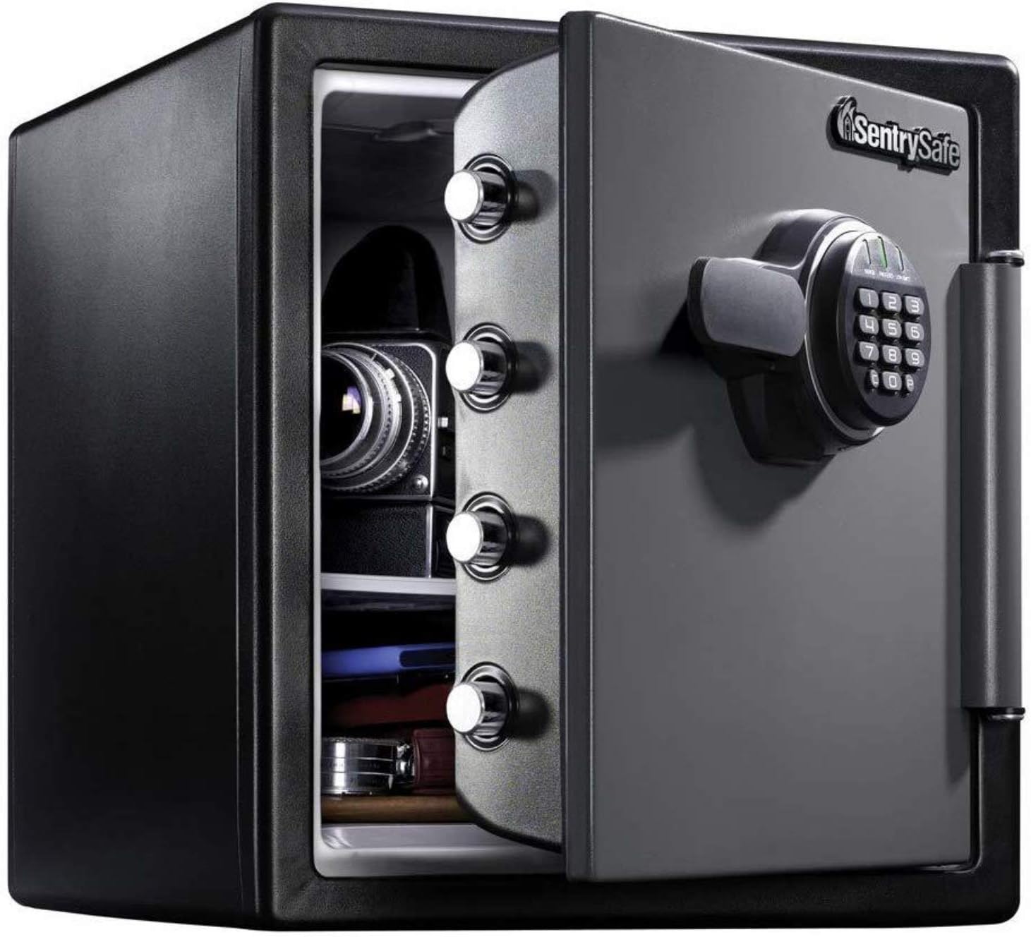 SentrySafe SFW123CU Fireproof Waterproof Safe with Dial Combination, 1.23 Cubic Feet, Black