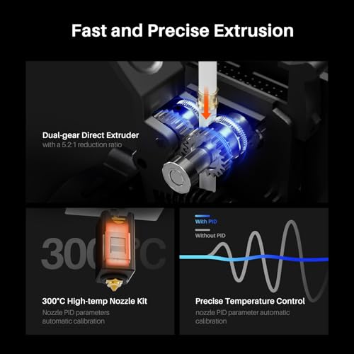 ELEGOO Neptune 3 Pro FDM 3D Printer with Auto Bed Leveling, Dual-Gear Direct Extruder, Dual Lead Screw Drive, Removable Capacitive Screen, 8.85x8.85x11in Large Printing Size