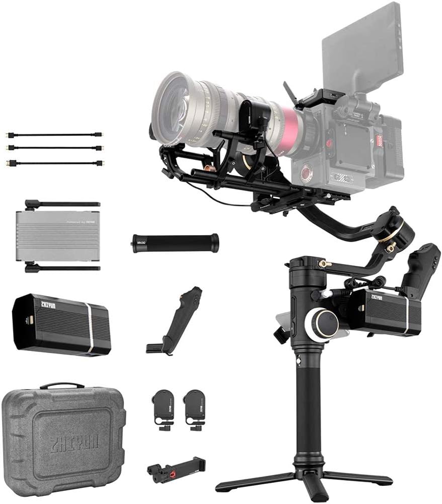 Zhiyun Crane 3S 3-Axis Handheld Gimbal Stabilizer for DSLR Cameras and Camcorder, 6.5kg Payload, Extendable Roll Axis, 12 Hours or Longer Continuous Uptime, DC-in (Pro Package)