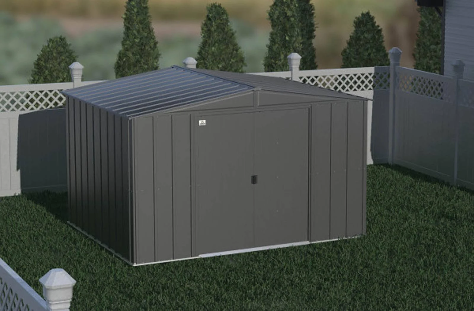 Arrow Classic 10 ft. x 8 ft. Steel Storage Shed in Charcoal