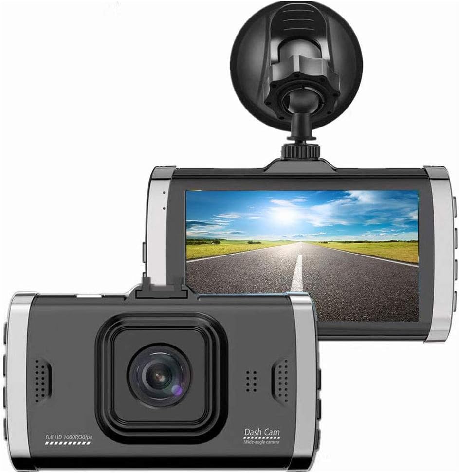 Dash Cam Dash Camera Double Recording Full 1080P HD Recording DVR Cam Video Recorder in Car Camera Dashcam for Cars 170 Wide Angle WDR with 3.0" LCD Display Night Vision Motion Detection G-Sensor