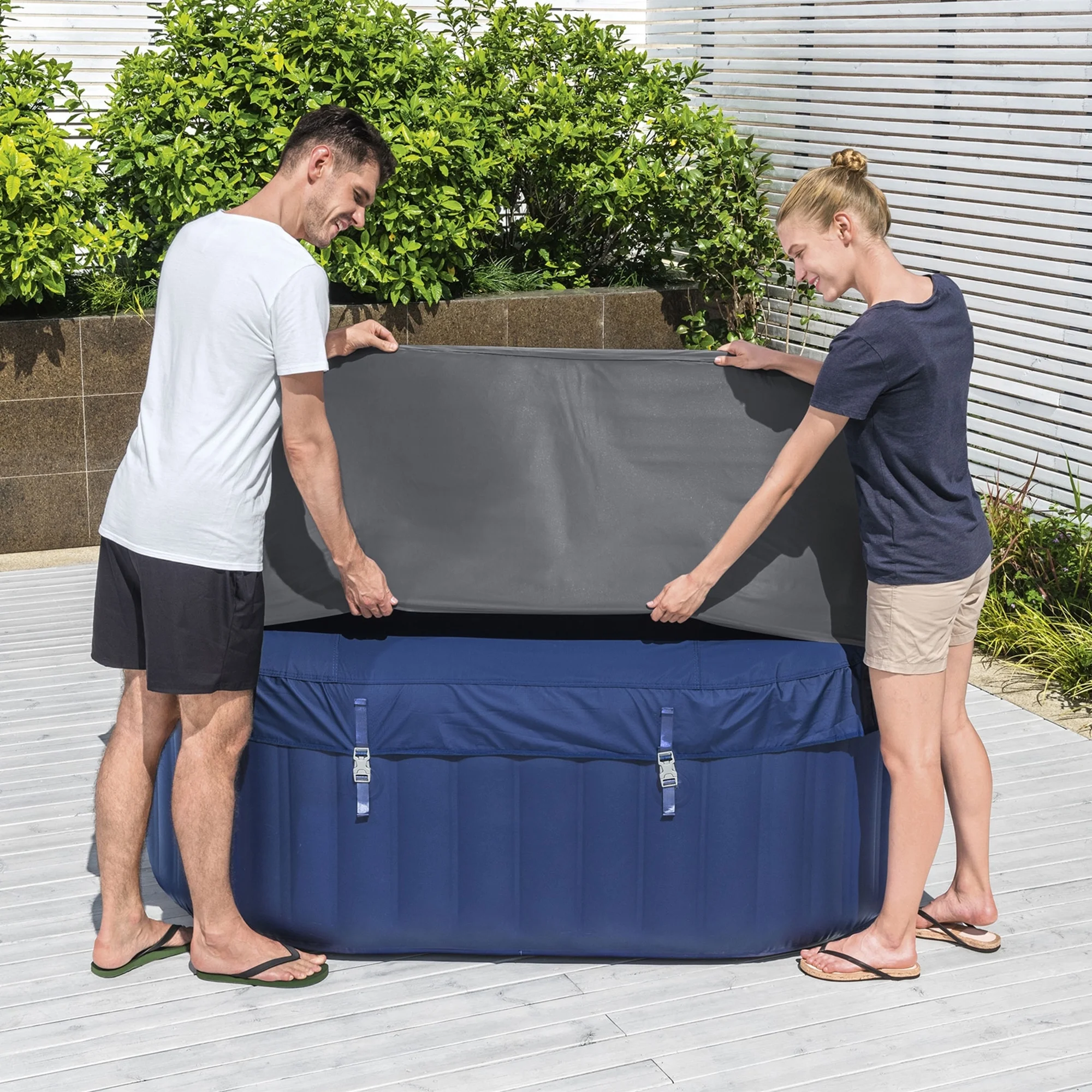 Coleman SaluSpa 6 Person Inflatable Hot Tub w/EnergySenseDuraPlus Spa Cover