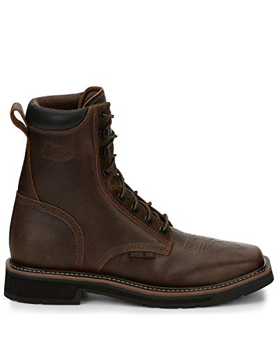 JUSTIN ORIGINAL WORKBOOTS SE682 8" Work Boot,7,D,Brown,Steel,PR
