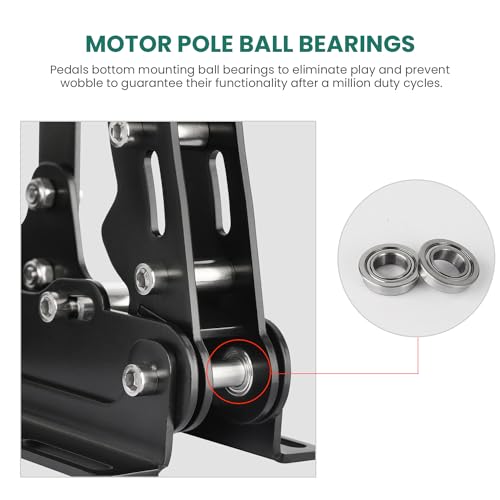 SIMSONN PRO Sim Racing Pedals PC Racing Simulator Pedals Pressure Sensor 200KG Load Cell Brake Pedal HE Hydraulic Pedal - Black