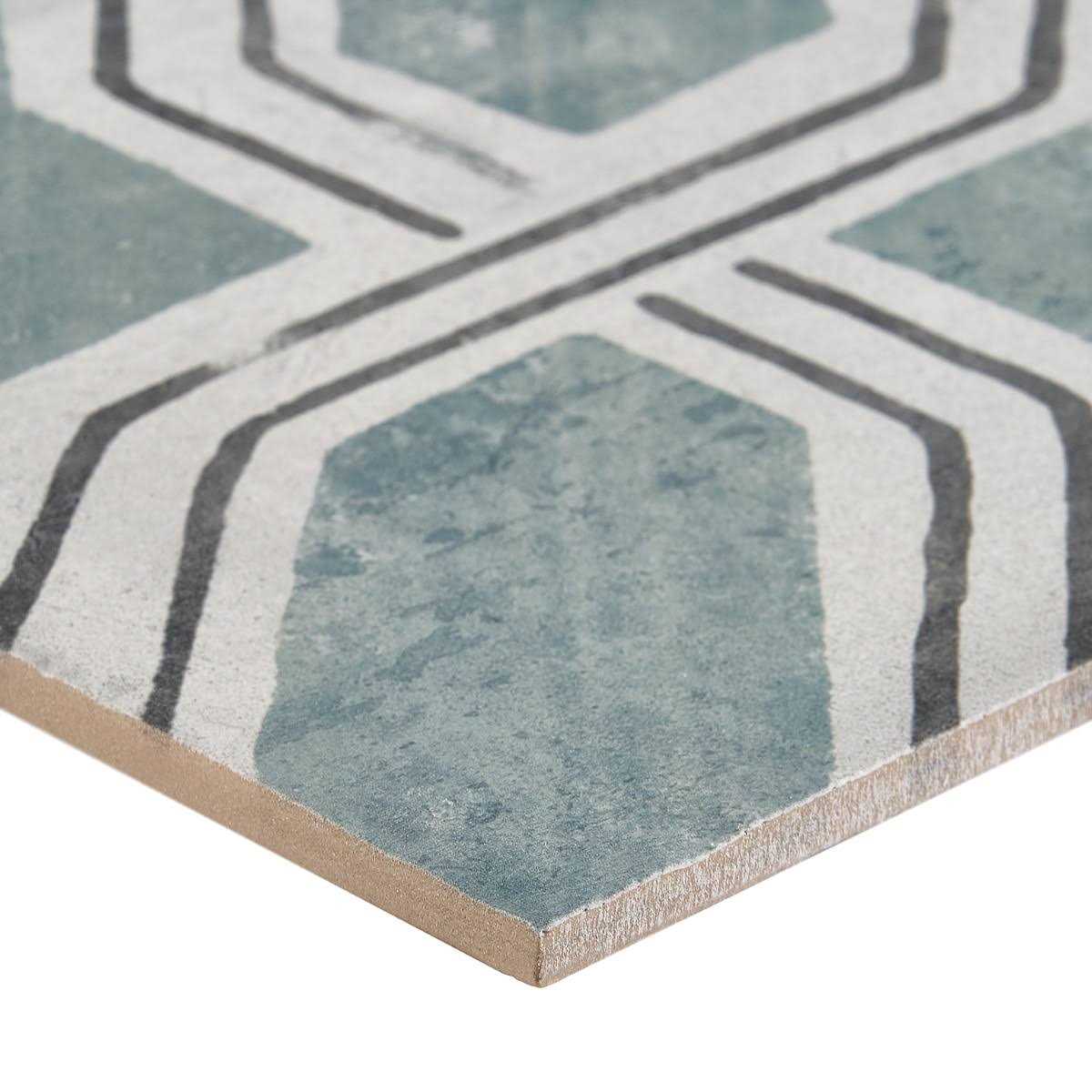 Ivy Hill Tile Patras Deco Iberia 7.87 in. x 7.87 in. Matte Porcelain Floor and Wall Tile