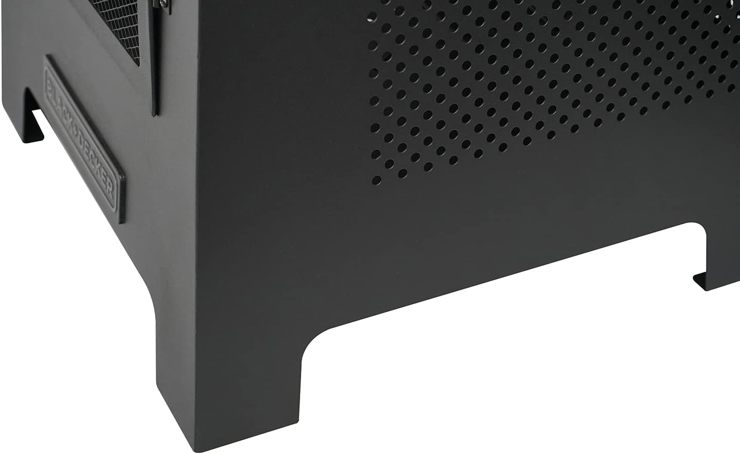 BLACK + DECKER Steel Woodburning Pyramid Chiminea Outdoor Fireplace Hinged mesh screen panel doors Black powder coated steel fire pit over 4 ft tall includes poker