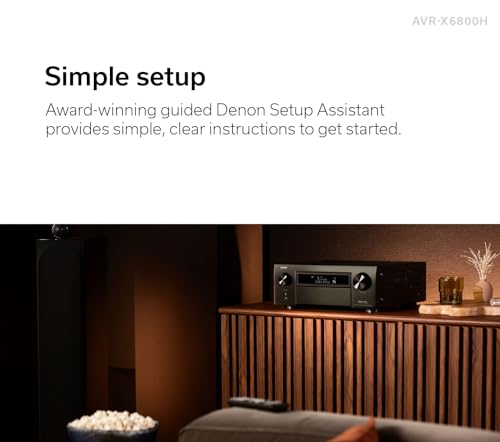 Denon AVR-X3800H 9.4-Ch Receiver - 8K UHD Home Theater AVR (105W X 9) Built-in Bluetooth, Wi-Fi & HEOS Multi-Room Streaming, Dolby Atmos, DTS:X, IMAX Enhanced & Auro 3D