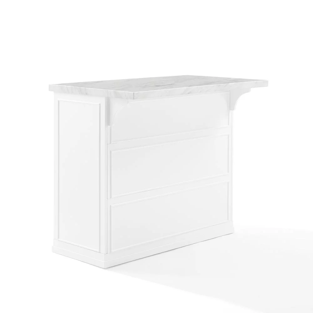 Crosley Furniture Cutler Modern MDF Wood Kitchen Island in White