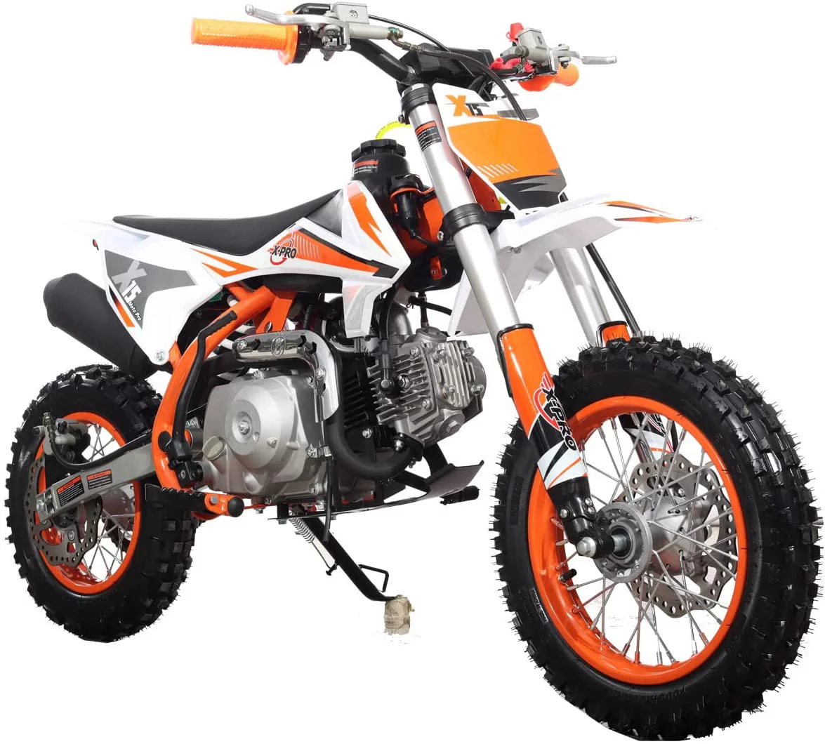 X-Pro Brand New 110cc Dirt Bike, Semi-Automatic Transmission Kick Start Chain Drive 12"/10" Wheels