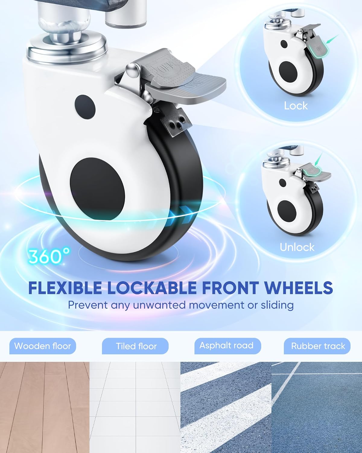 Foldable Shower Chair with Wheels, Hybodies 3 in 1 Multifunctional Aluminum Shower Wheel, Transport Chair, Commode, Rolling Bath Chair for Handicap & Elderly