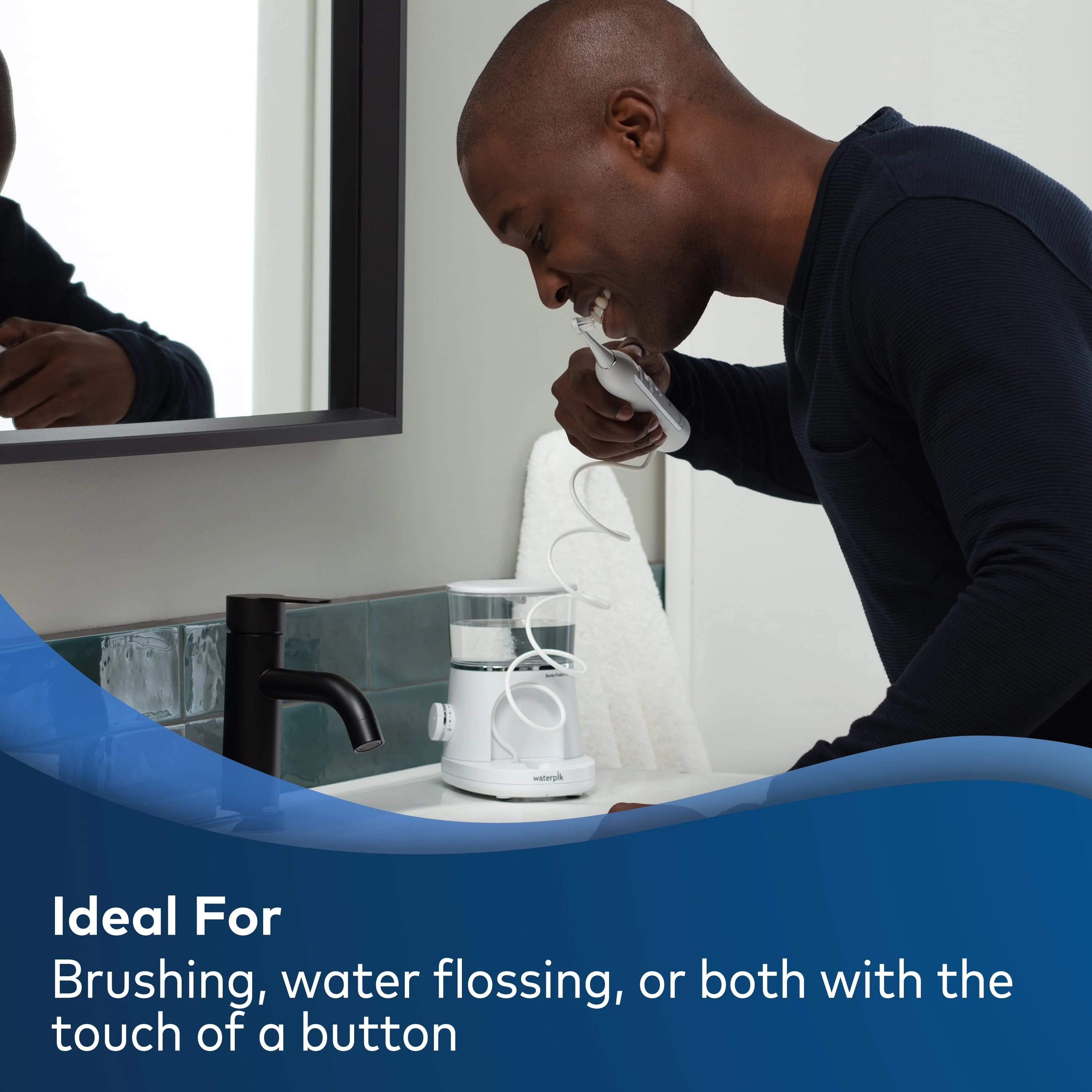 Waterpik Sonic-Fusion 2.0 Flossing Toothbrush, Electric Toothbrush & Water Flosser Combo, White