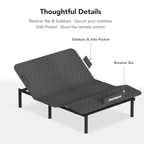 FLEXISPOT S3 Adjustable Bed Frame Base Full, Wireless, 5 Minutes Quick Assembly, Zero Clearance, Zero Gravity, Whisper Quiet Durable Motor, Mattress Holder.