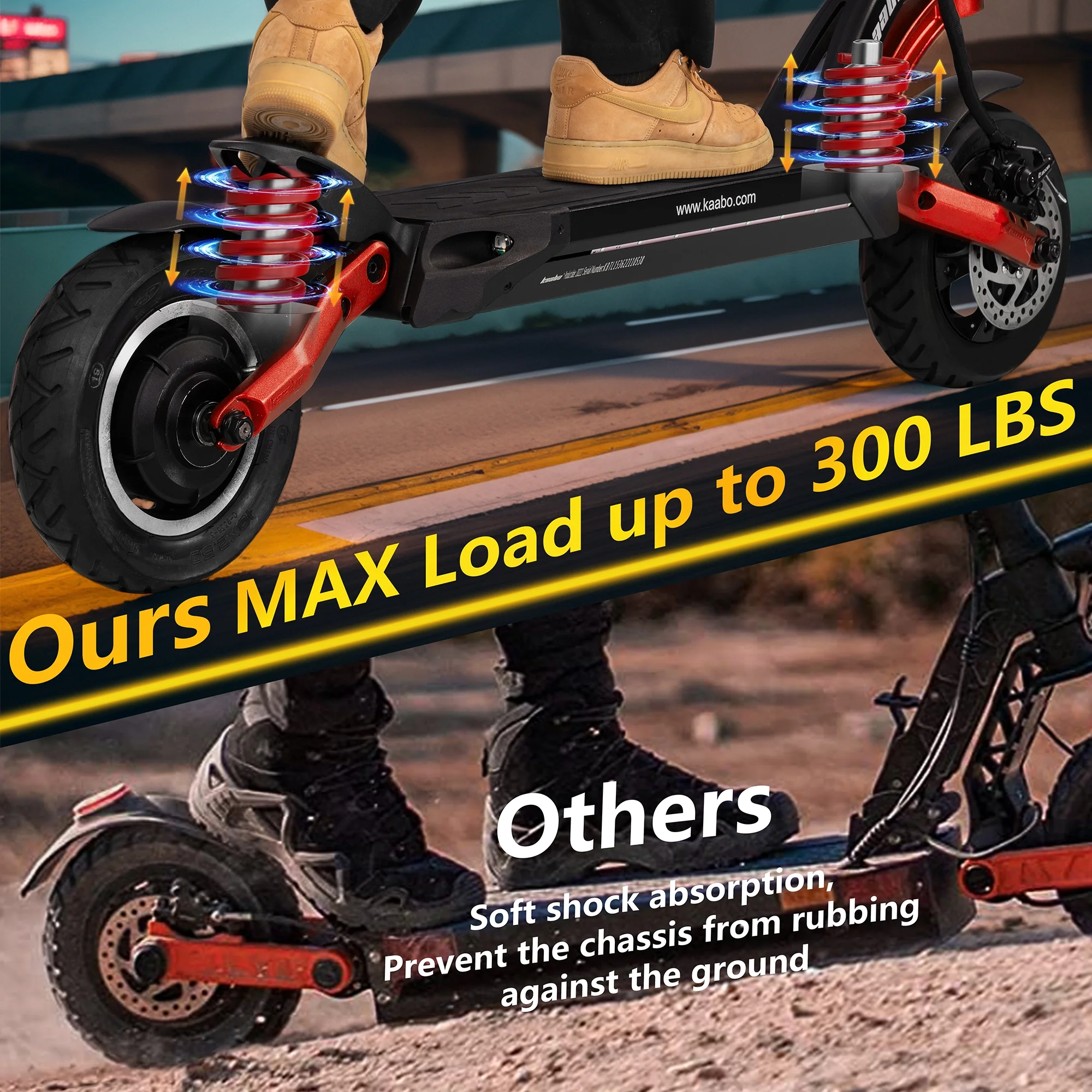 Kaabo Electric Scooter for Adults Mantis 10,High Performance Comfort Scooter with 25 Miles Range,Max Speed 19 MPH,Max Gear motor 500W,10 inch Wheels,UL Certified Blue