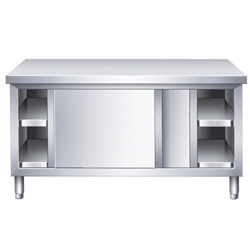 CMYAOYC - Stainless Steel Prep Table, Metal Table, Commercial Work Table with Backsplash and Undershelf for Kitchen Restaurant