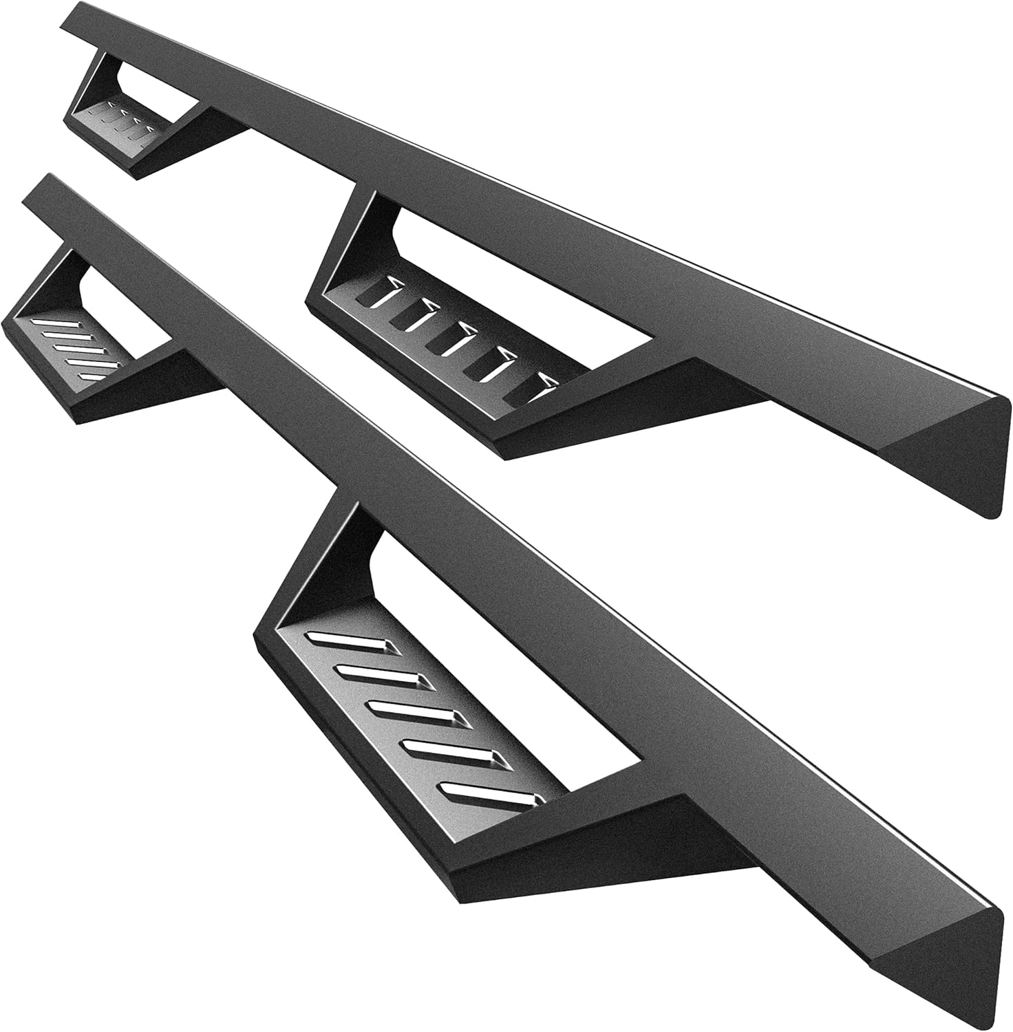 MaxMate Triangular Drop Steps Compatible with 2019-2024 Chevy Silverado GMC Sierra 1500; 2020-2024 2500 3500HD | Crew Cab | LD3C71018MX | Side Rail Nerf Bars Running Boards
