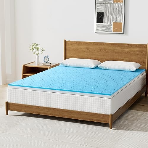 Maxzzz 4Inch Queen Size Mattress Topper Gel Memory Foam Mattress Topper,Firm Memory Foam Bed Topper Certipur-Us Certified