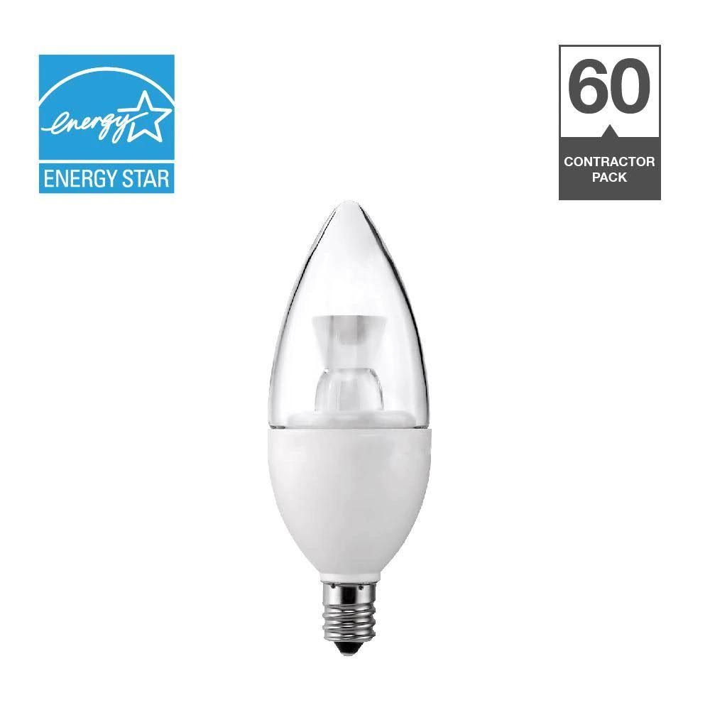 Simply Conserve L05CDL2700KC60 Light Bulbs, 5W (40w Equiv) Dimmable, Warm White, Quick Install 60-Count Contractor Pack Candelab
